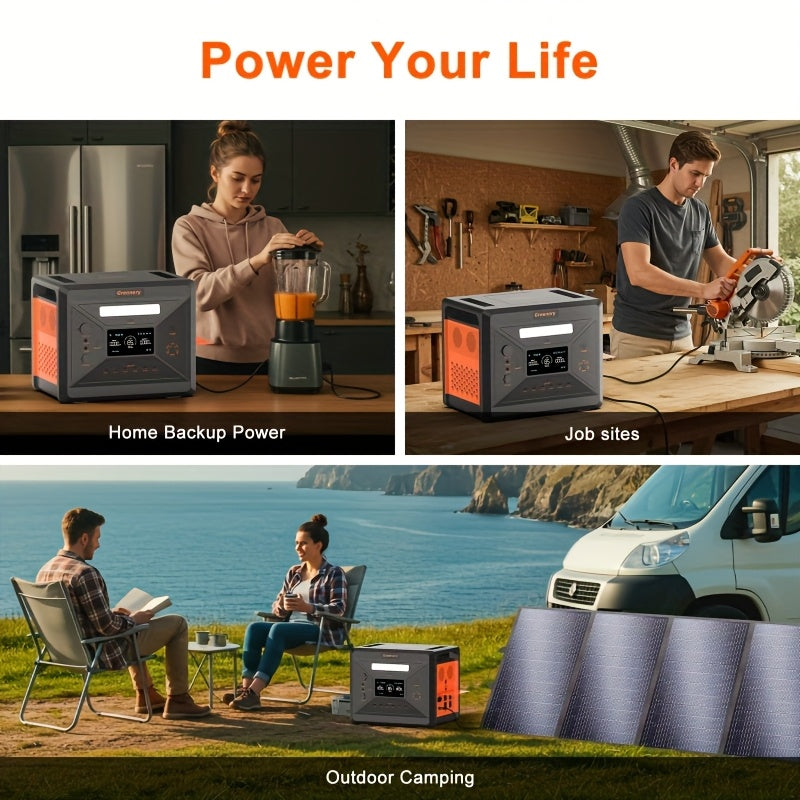 Powerbank – Portable Power Station – Solar Generator – Camping Batterij – Noodstroomvoorziening – 2304Wh Capaciteit – 4 AC Stopcontacten met 4800W Piekvermogen