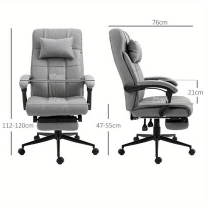 Bureaustoel – Ergonomische Stoel – Office Chair – Draaistoel – Bureaustoelen – Verstelbare Rugleuning – Aluminium Frame – Max. 120 kg Belastbaar – Polyester Kussen