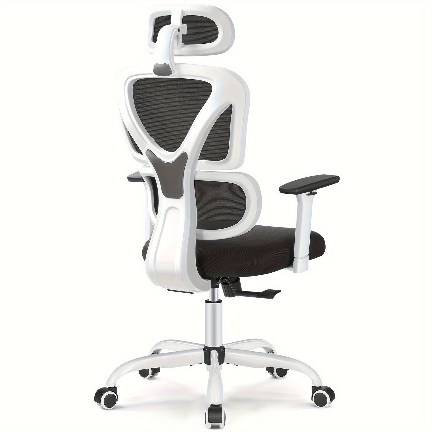 Bureaustoel – Kantoorstoel – Office Chair – Gamingstoel – Ergonomische Stoel – Verstelbare Lendensteun – Hoogteverstelbaar – Met Hoofdsteun – Belastbaar Tot 150 kg – Memory Foam Zitting – Wit