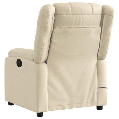 Massagestoel – Relaxstoel – Fauteuil – Massagefauteuil – Verstelbare fauteuil Crème – Handmatig Verstelbaar – Comfortabele Stoffering