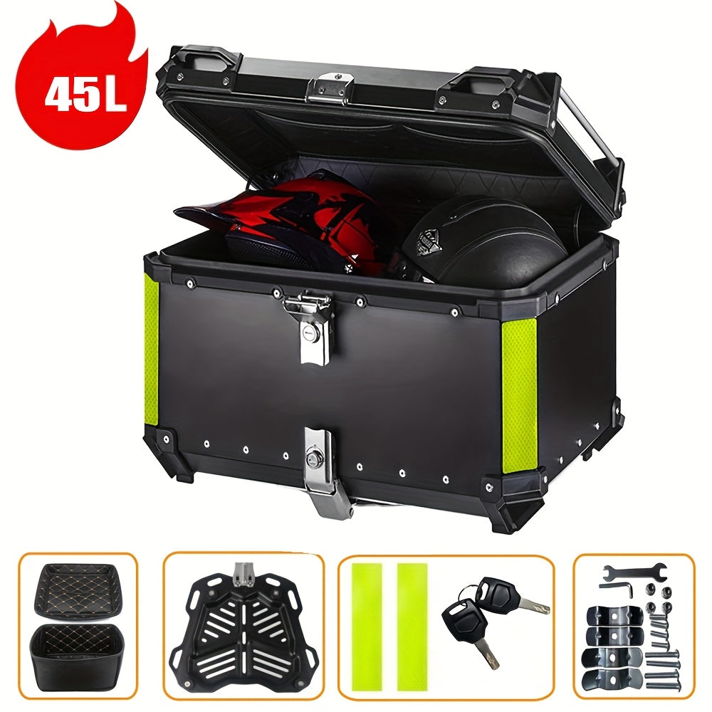 Motorhelm Koffer – Motorkoffer – Helmkoffer – Topkoffer – Motor Bagagekoffer – 45 Liter Inhoud – Lichtgewicht Aluminium Met CNC Afwerking