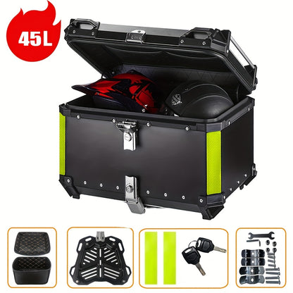 Motorhelm Koffer – Motorkoffer – Helmkoffer – Topkoffer – Motor Bagagekoffer – 45 Liter Inhoud – Lichtgewicht Aluminium Met CNC Afwerking
