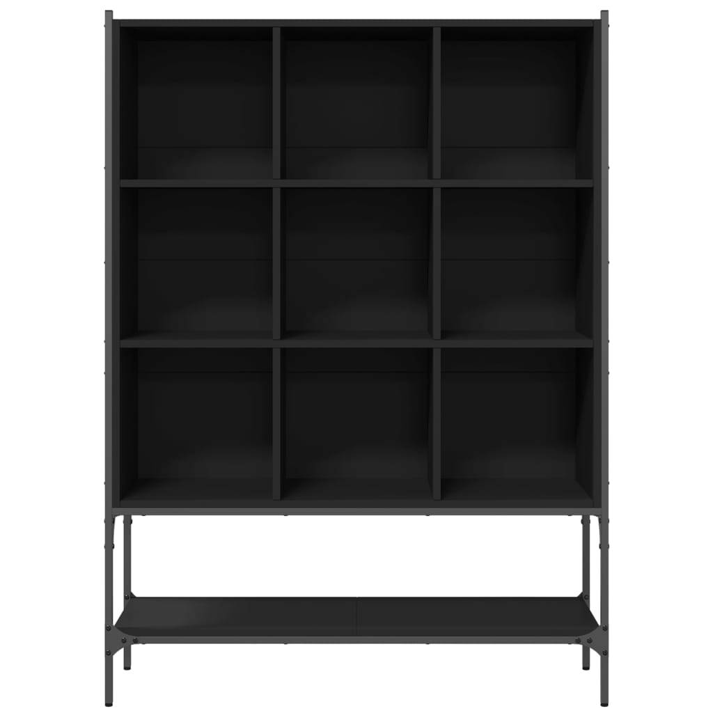Boekenkast – Opbergkast – Boekenrek – Wandkast – Vakkenkast – Zwart – Hout – 102x30x141,5 cm – Stevig & Ruimtebesparend