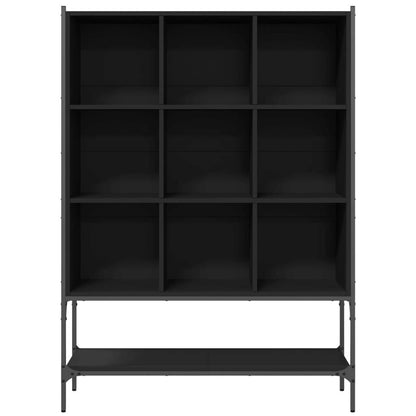 Boekenkast – Opbergkast – Boekenrek – Wandkast – Vakkenkast – Zwart – Hout – 102x30x141,5 cm – Stevig & Ruimtebesparend