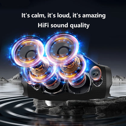 Draagbare Bluetooth Speaker – Draadloze Speaker – Outdoor Speaker – Wireless Speaker – Party Speaker – 160W Krachtig Geluid – 60 Uur Batterijduur – IPX5 Waterbestendig – Snelladen – Zwarte Met Rode Accenten