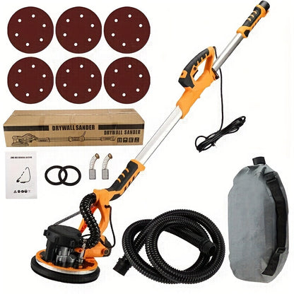 Elektrische Gipsplaat Schuurmachine – Gipsplaten Schuurmachine – Muur Schuurmachine – Plafond Schuurmachine – Stofzuiger Schuurmachine – 220V – 1390W Vermogen – 225mm Schuuroppervlak met Zelfzuigend Stofafzuigsysteem