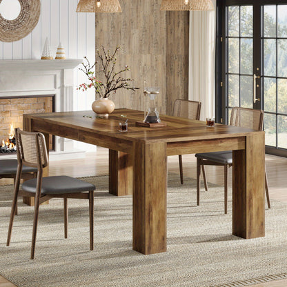 Eettafel – Tafel – Eetkamertafel – Keukentafel – Tafelblad – Rustiek-Modern – 160x80 cm – Massief Hout & Spaanplaat – Krasbestendig – Stevige Poten