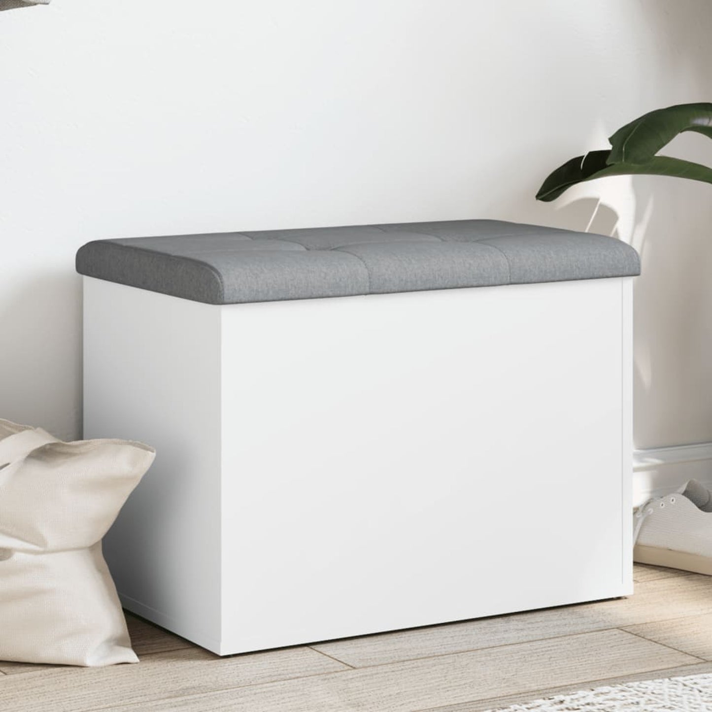 Opbergbank – Zitbank – Schoenenbank – Opbergbank – Voetenbank – Compact 62x42x45 cm – Duurzaam Houtmateriaal – Wit Design