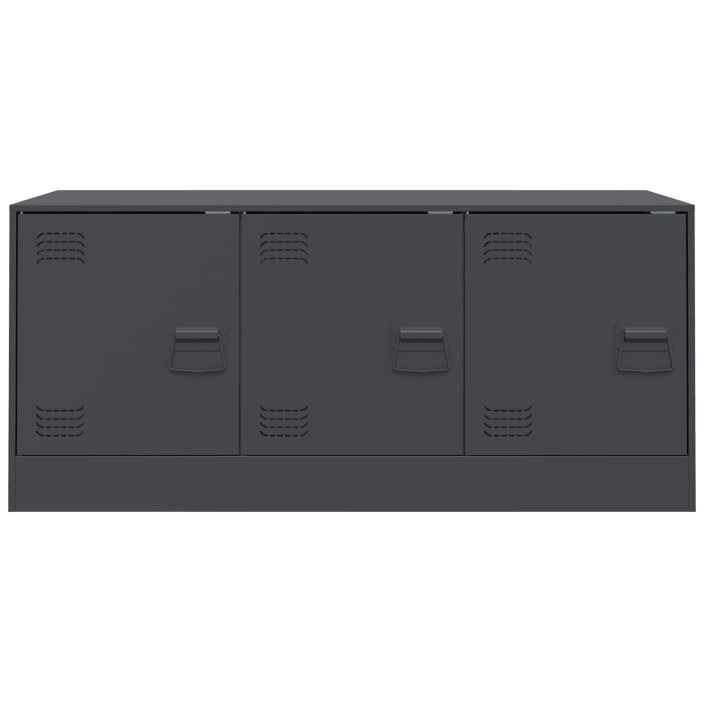 TV Cabinet Anthracite 99x39x44 cm Steel TV Stand Entertainment Center with Storage, Media Television Table for Living Room Bedroom