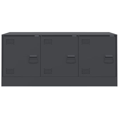TV Cabinet Anthracite 99x39x44 cm Steel TV Stand Entertainment Center with Storage, Media Television Table for Living Room Bedroom