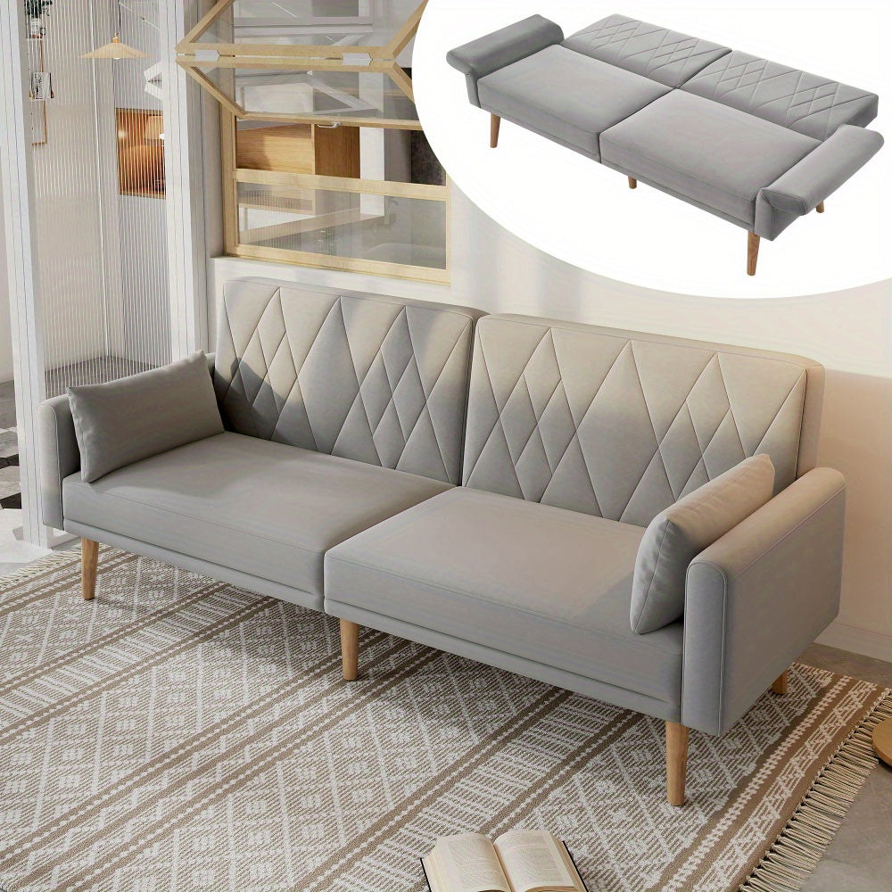 Bedbank – Vouwbed – Slaapbank – Sofa Bed – Logeerbed – Moderne Velvet Bekleding – Verstelbare Rugleuning Met Metalen Poten