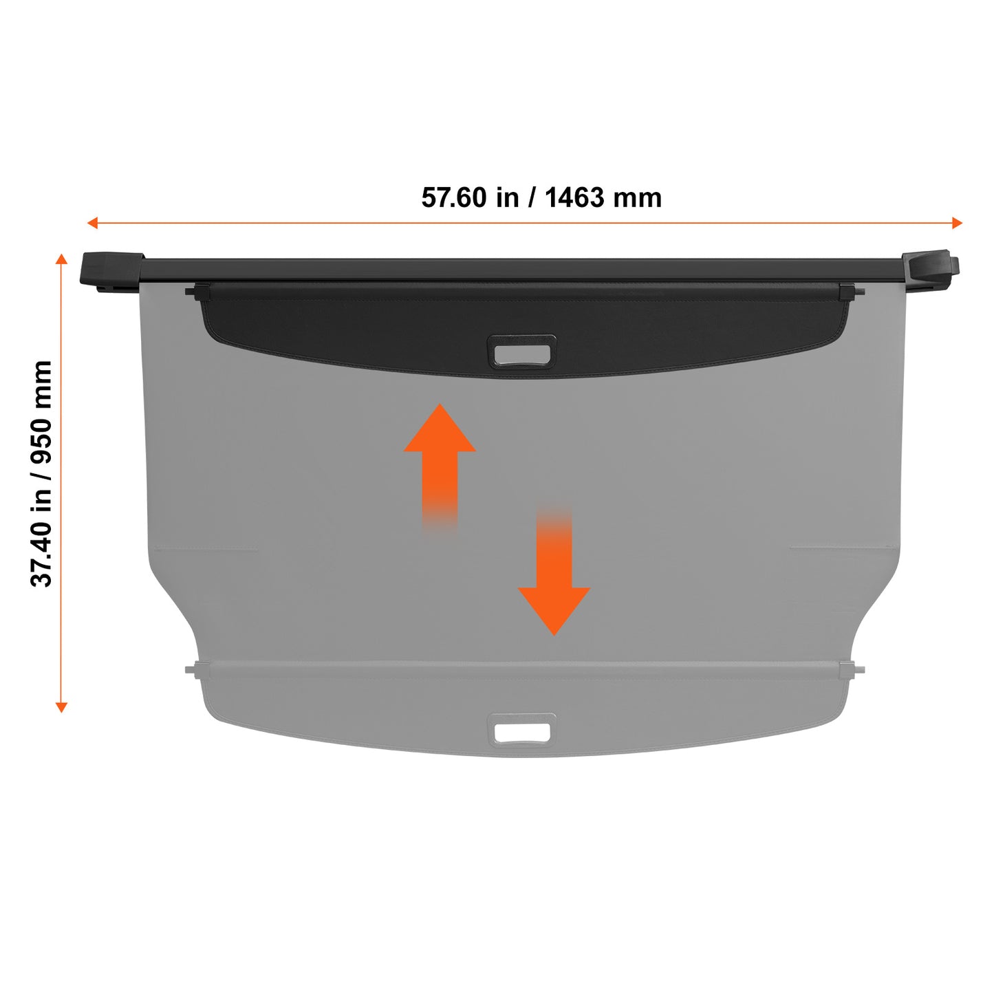 Bagageafdekking Uitschuifbaar Kofferbak Afdekhoes Cargo Cover Laadruimte Organizer – Nylon PVC Aluminium – Perfecte Passvorm – Snelle Montage Zonder Gereedschap