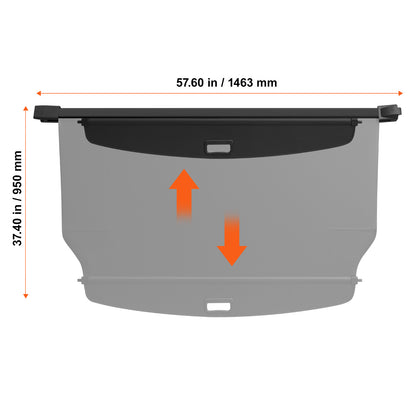 Bagageafdekking Uitschuifbaar Kofferbak Afdekhoes Cargo Cover Laadruimte Organizer – Nylon PVC Aluminium – Perfecte Passvorm – Snelle Montage Zonder Gereedschap