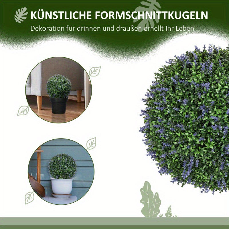 Kunstlavendel – Kunstplant – Kunstbloem – Nepplant – Kunstbloemen – 42 cm – Onderhoudsvrij Synthetisch Materiaal – Bolvormig Paars Groen