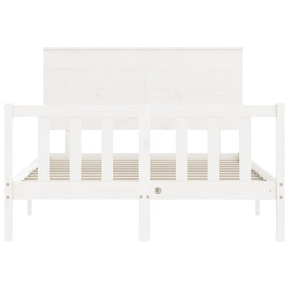 Bed Frame Without Materasso Bianco 120x200cm Wood Massello Pino Removable and durable