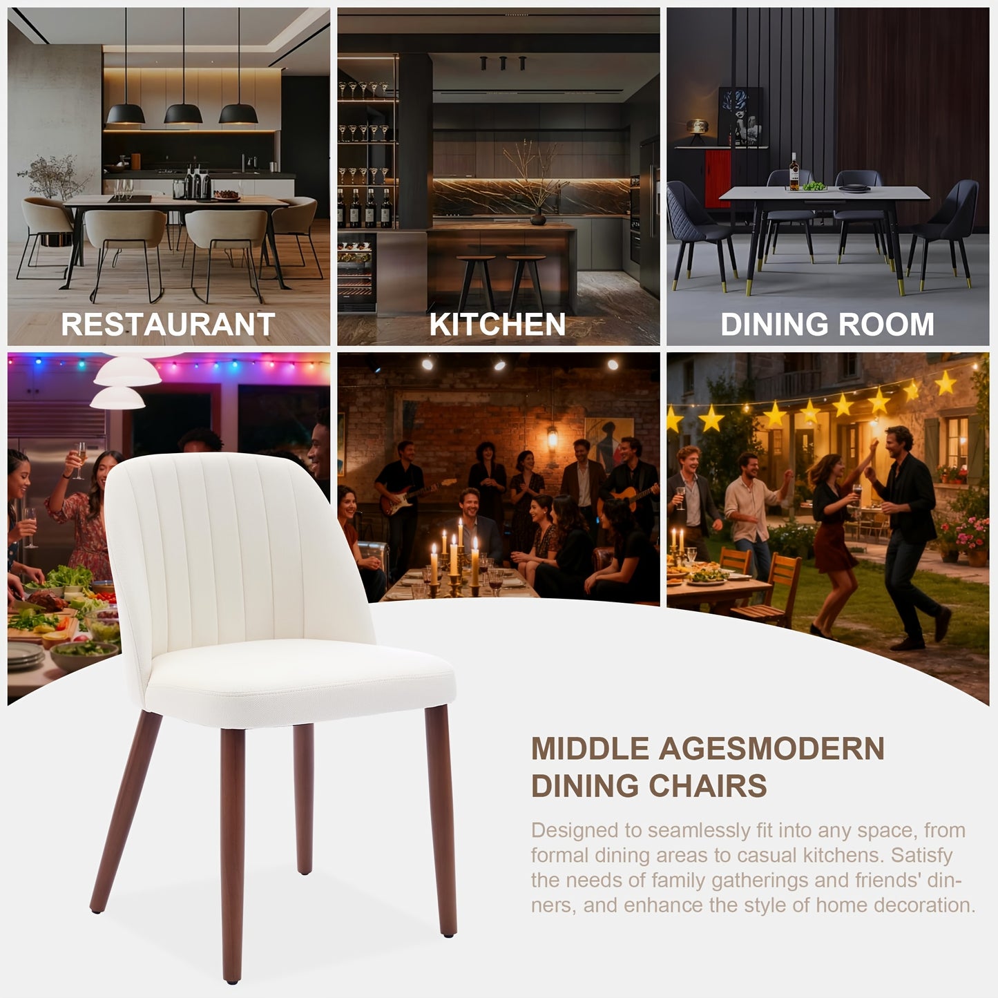 Moderne Eetkamerstoelen – Stoelen Set – Dining Chairs – Zithoek Stoelen – Keukenstoelen – Mid-Century Design – Compact & Ruimtebesparend – Gemakkelijk Te Reinigen