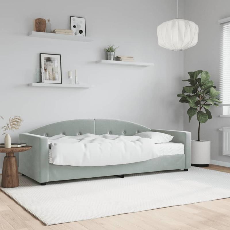 Slaapbank – Sofa Bed – Bedbank – Futon – Loveseat – Velvet Bekleding – 80x200 cm – Hardhouten Frame
