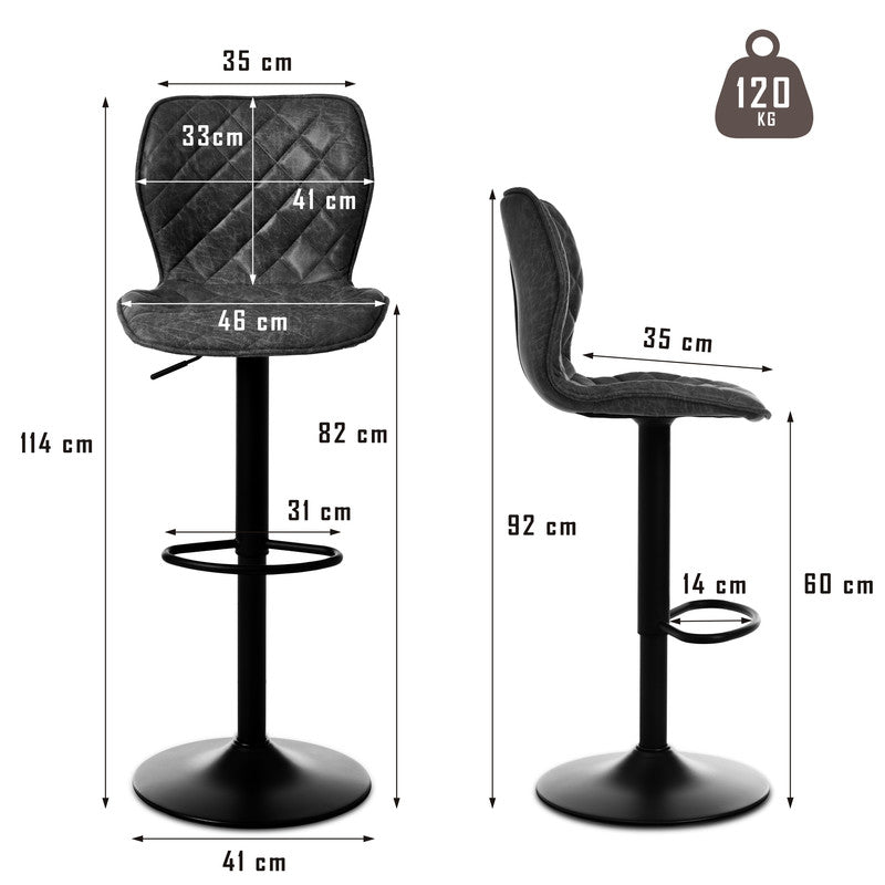 Goeurvant Modern 360° Swivel Bar Stool with Adjustable Height and Metal Base, PU Upholstery, Kitchen Stool, Kitchen Bar Stools, Kitchen Stools, Home Bar Furniture, Bar Seating, Metal Base Stool, Modern Bar Chair, Contemporar