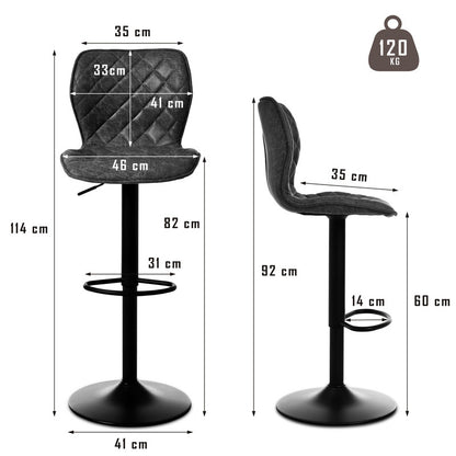 Goeurvant Modern 360° Swivel Bar Stool with Adjustable Height and Metal Base, PU Upholstery, Kitchen Stool, Kitchen Bar Stools, Kitchen Stools, Home Bar Furniture, Bar Seating, Metal Base Stool, Modern Bar Chair, Contemporar