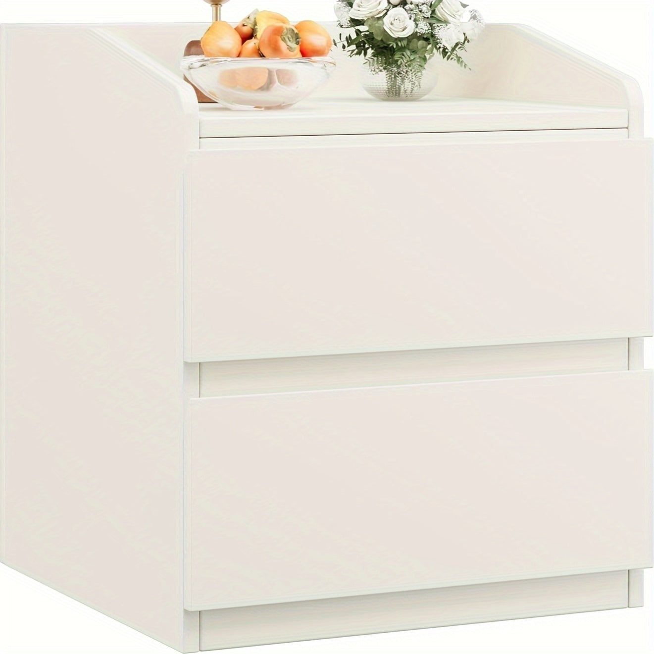 Nachtkastje – Bijzettafel – Ladekast – Opbergkast – Slaapkamerkast – Wit – Modern Design – 2 Lades – MDF Hout – Hoogte 69 cm – Compact & Duurzaam