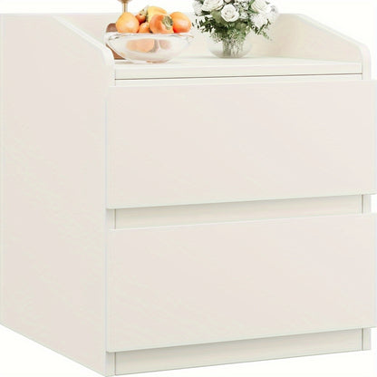 Nachtkastje – Bijzettafel – Ladekast – Opbergkast – Slaapkamerkast – Wit – Modern Design – 2 Lades – MDF Hout – Hoogte 69 cm – Compact & Duurzaam