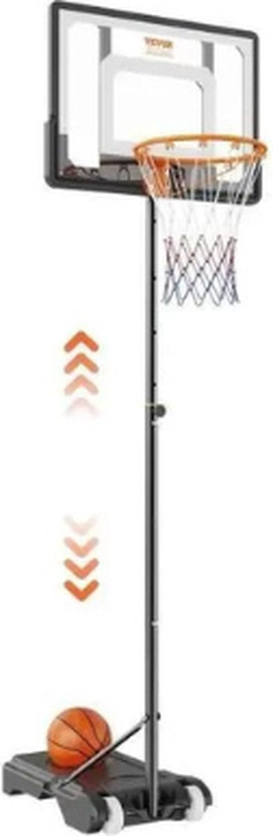 Basketball pole - Basketball stand - Adjustable in height - With wheels - For indoor and outdoor use