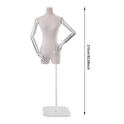 Female Dress Form Display, Clothing Store Female Dress Display Props, Adjustable Height Clothing Form