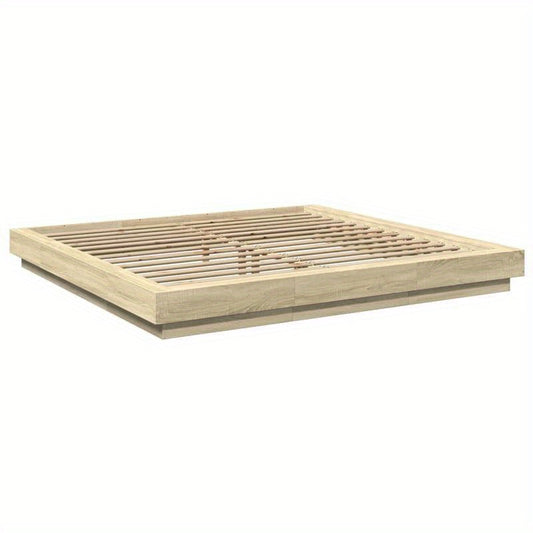 Vintage Houten Bedframe – Bedframe Met Lade – Bed Met Opbergruimte – Platformbed – Slaapbank – 180x200 cm – Massief Hout & Metalen Frame