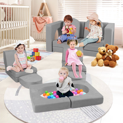 Speelset – Speelbank – Klimset – Zitzak – Speelhuis – Modulaire Kinderbank – Zachte Suède Bekleding – Wasbare Afneembare Hoezen