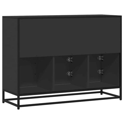 Sideboard 100x35x76cm edited wood zwart Practical and removable