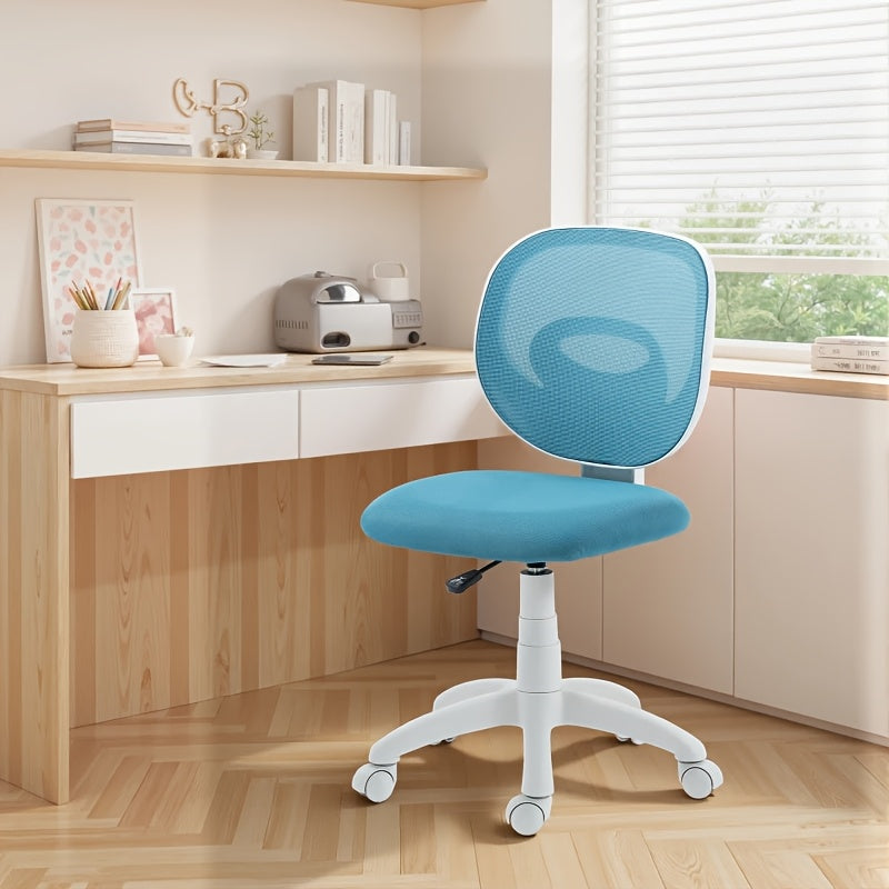 Ergonomic Office Chair with Rocking Function & C-Shape Backrest - Height & Lumbar Adjustable Mesh Swivel Chair, Foldable Armrests Suitable for Office, Gaming, Study - Heavy-Duty Plastic Frame, Breathable Mesh (No Wood)