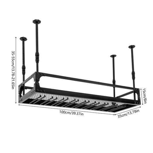 Industriële Wijnplank – Wijnrek – Plank voor Wijnflessen – Plafondplank – Barplank – Zwart – Stevig IJzeren Materiaal – Maximale Draagkracht 50 kg