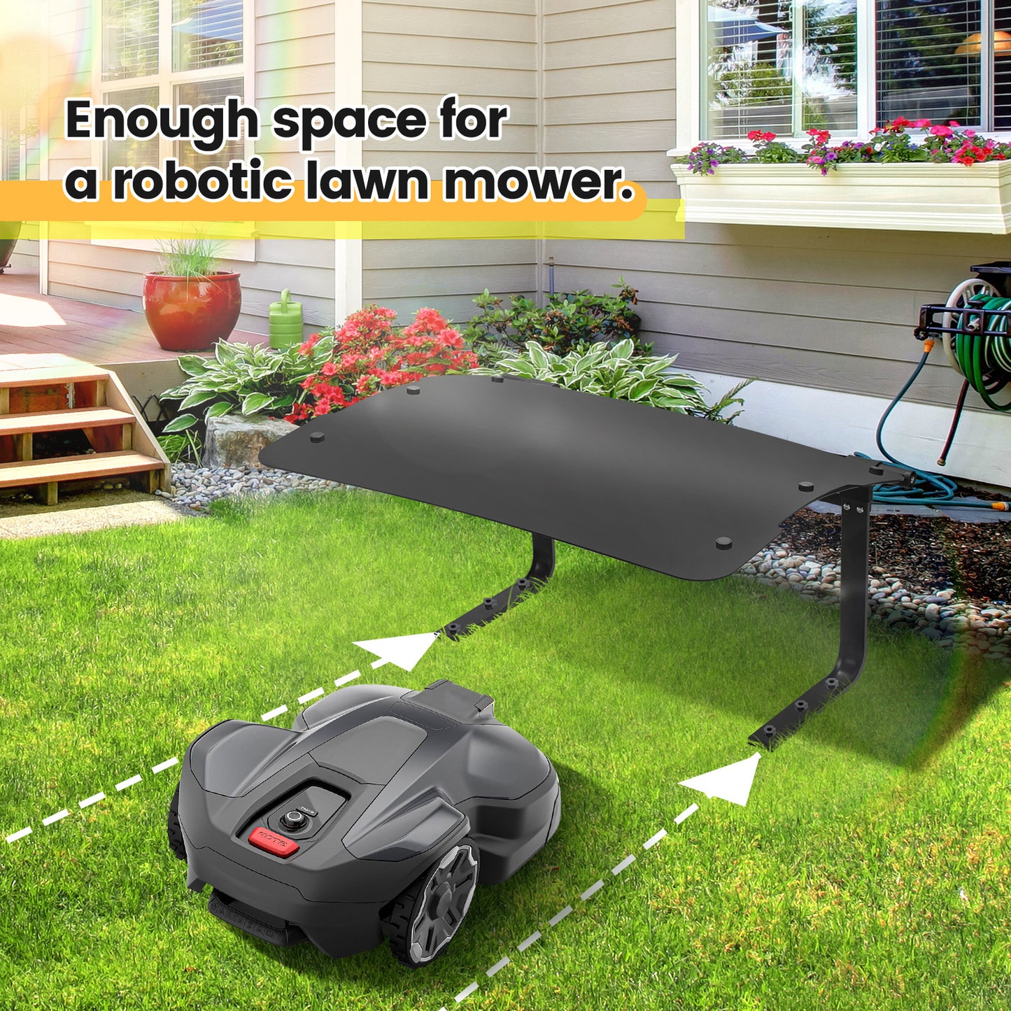 Robotmaaier Overkapping – Tuinrobot Garage – Robotgrasmaaier Bescherming – Robotmaaier Shelter – Opvouwbare Overkapping – Compact Formaat 73x57x40 cm – Duurzaam Kunststof