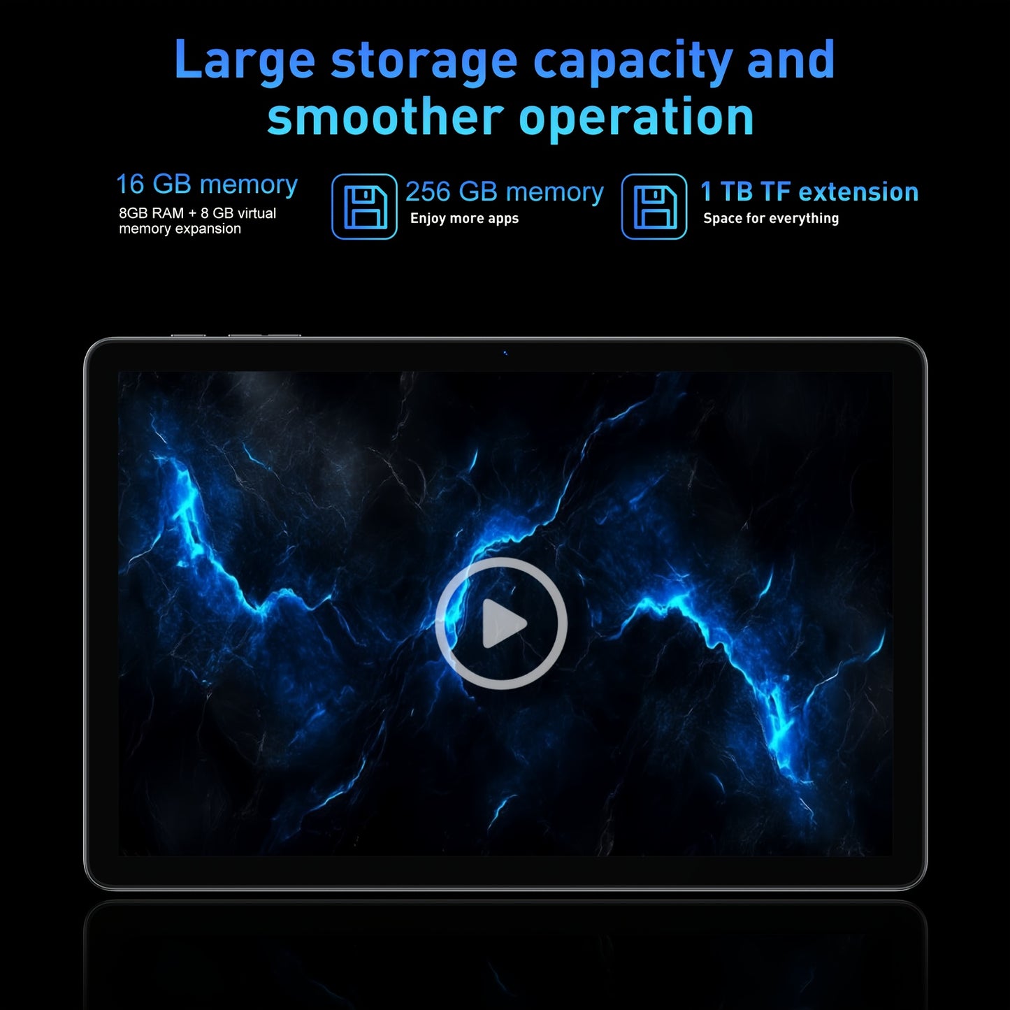 11 inch Android Tablet – Touchscreen – Tablet PC – Multimedia Tablet – Draagbare Computer – 16GB RAM + 256GB Opslag – HD IPS Scherm – 8000mAh Batterij