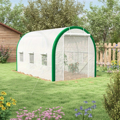 Kassenhuisje – Kas – Tuinkas – Plantenkas – Tunnelkas – Gegalvaniseerd Stalen Frame – Roll-Up Deur – 3,58 x 2,1 x 2,1 m – Geschikt Voor Tuin En Balkon