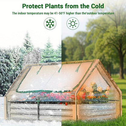 hoogtebaktuin – moestuinbak – kweekbak – plantenbak – kruidentuin – verzinkt metaal – geïntegreerde kas met oprolbare vensters – 180x90x90 cm