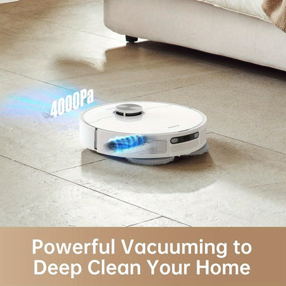 Robotstofzuiger – Robotstofzuiger Met Dweilfunctie – Robotstofzuiger Met Moppen – Automatische Stofzuiger – Slimme Cleaner – 4000 Pa Zuigkracht – Ultrasone Tapijtherkenning