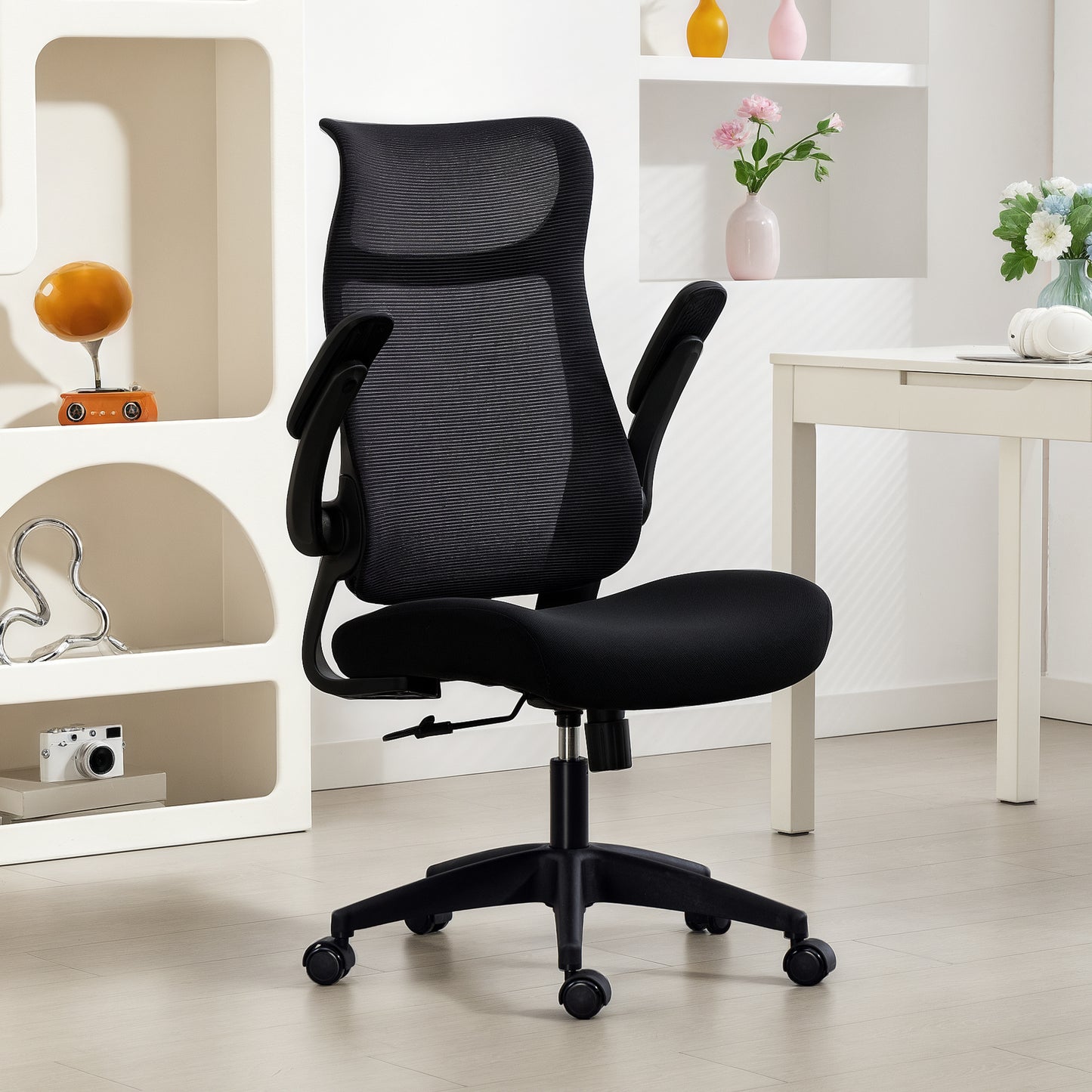 Bureaustoel – Ergonomische Stoel – Office Chair – Gamestoel – Computerstoel – 3D-Verstelbare Armleuningen – Mesh Rugleuning – S-vormige Rugsteun – Kantelfunctie – Zwart