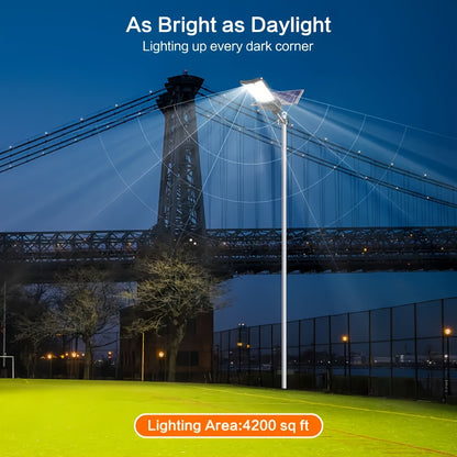 Aluminum Solar Street Light with 2 Solar Panels, High-Power Outdoor Commercial Parking Lot Lamp for Twilight to Dawn Solar Security Floodlight Yard Pathway Solar Lights