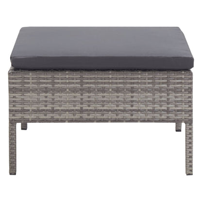 Loungebank – Loungeset – Tuinbank – Tuinmeubel – Balkonbank – Weerbestendig PE Rattan – Stevig Stalen Frame – 3-delig – Inclusief Comfortabele Kussens – Grijs
