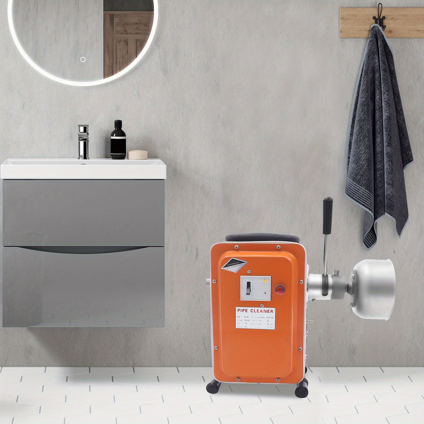 Goodslinesshop 750 W Pipe Cleaning Machine, Excavator Spring, Pipe Cleaning Machine, Drain Cleaner for Pipe Diameter: 20-150mm [High-Quality Shop Now!], Excavator Spring Removal, Sewer Line Cleaning, Excavator Spring Remover,