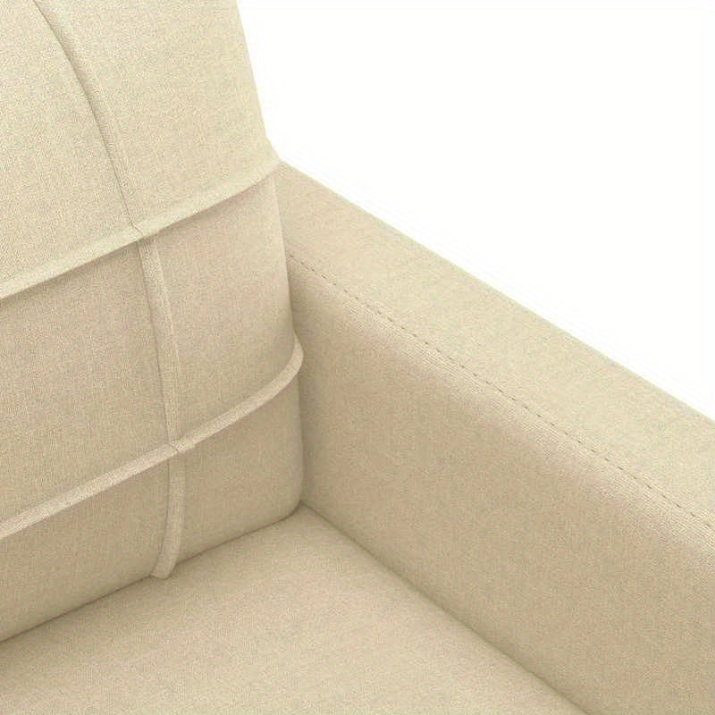 Eenpersoonsbank – Fauteuil – Zitzetel – Lounge Stoel – Sofa – Crème – Stevig MDF Frame – Handmatig Verstelbare Rugleuning