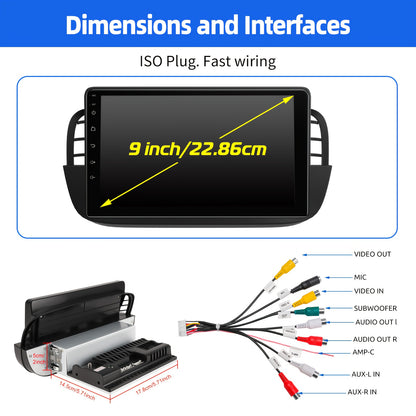 Android 14 Autosysteem – Autostereo – Multimedia Systeem – Navigatie – Autoradio – 9 Inch HD Touchscreen – Achteruitrijcamera & USB Dashcam
