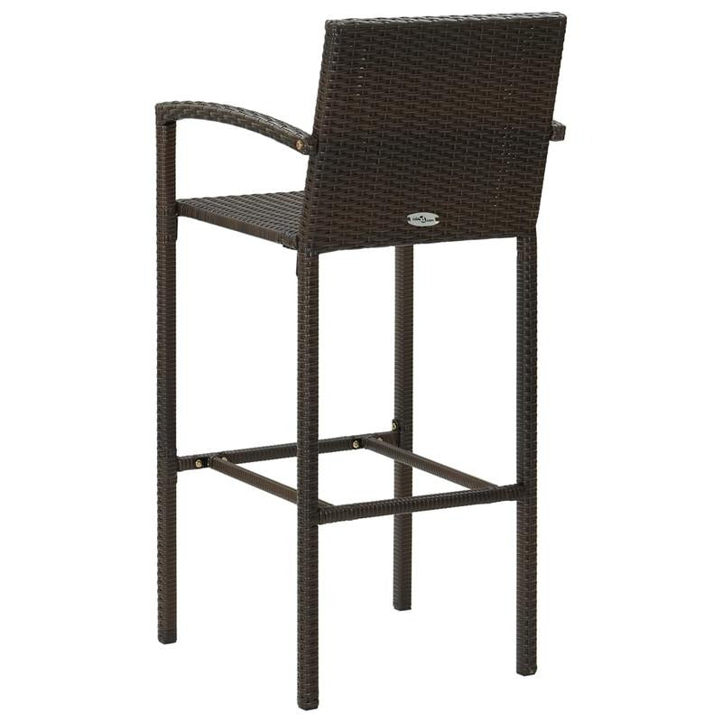 2-Pack Brown Woven Resin Bar Stools: Lightweight, Stable, Perfect for Outdoor Bars and Patios, Modern Woven Design with Terrace Height