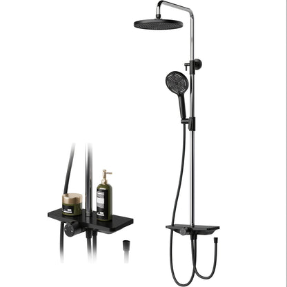Handdouche – Doucheset – Douchekop – Regenkop – Handdouche Zwart – 3 Sproeistanden – Verstelbare Lengte 98-130 cm – Geïntegreerde Opbergruimte