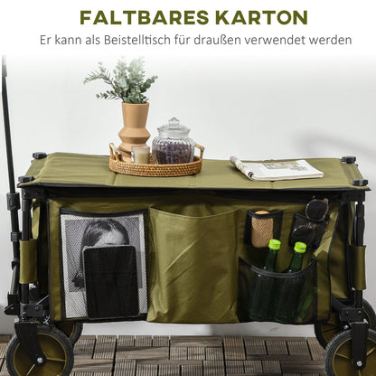 Vouwkar – Bolderkar – Steekwagentje – Transportkar – Inklapbare kar – Draagvermogen 120 kg – Stalen frame groen