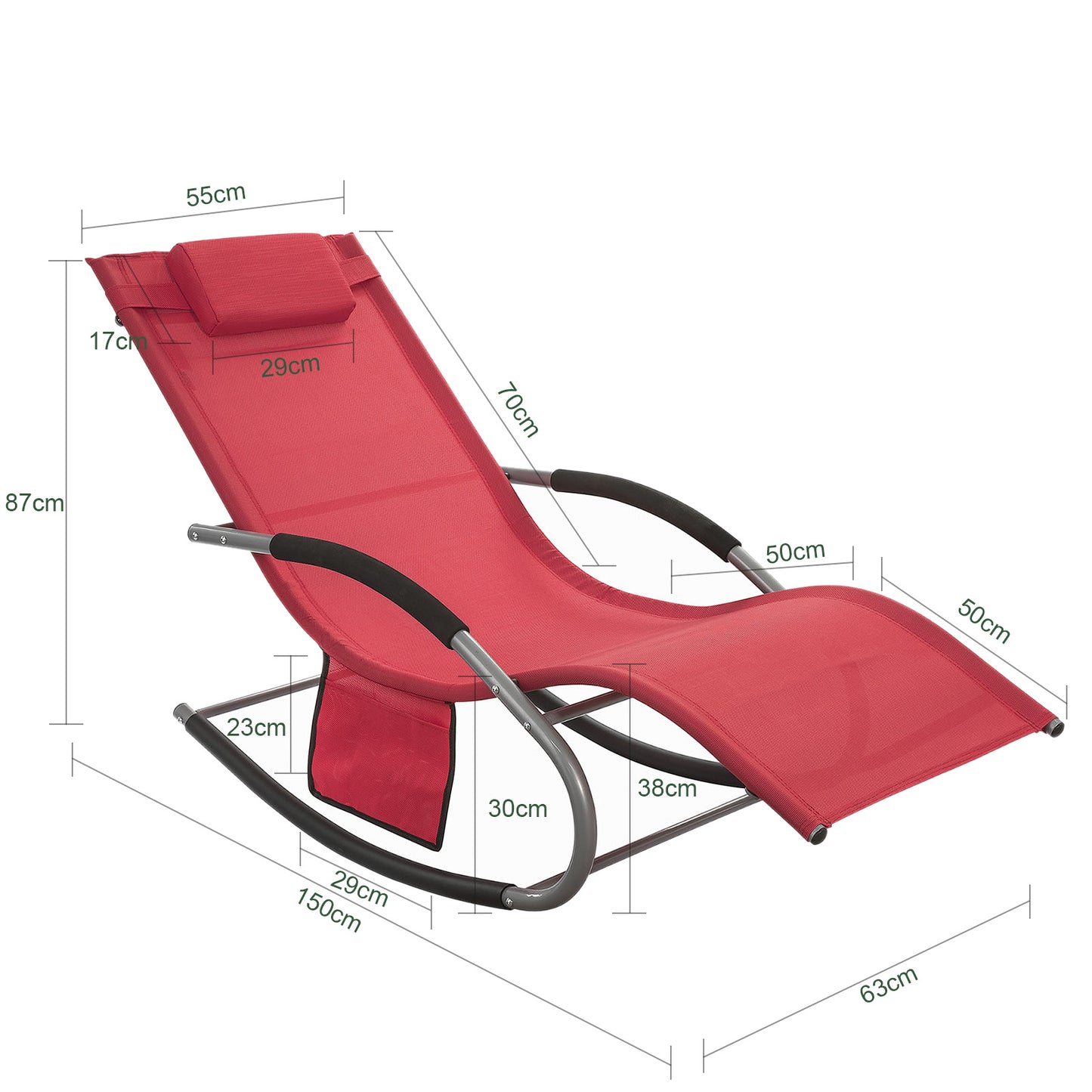 Buitenligstoel Set – Ligstoel – Tuinstoel – Loungestoel – Zonnebed – Metalen Frame – Ademend Materiaal