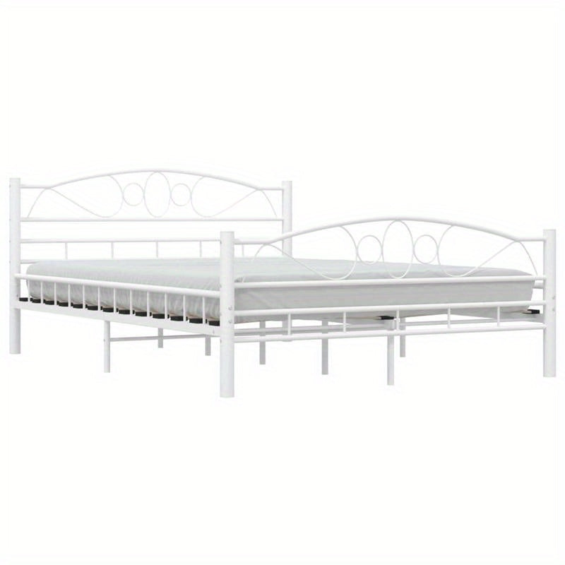 Giroletto Bianco in Metallo 140x200cm - Contemporary White Metal Bed Frame with Elegant Curved Design, Sturdy Metal Frame & Easy Assembly for Bedroom Furniture, Bed Accessories, Modern Bedroom Decor, Minimalist Bed Design, Sl