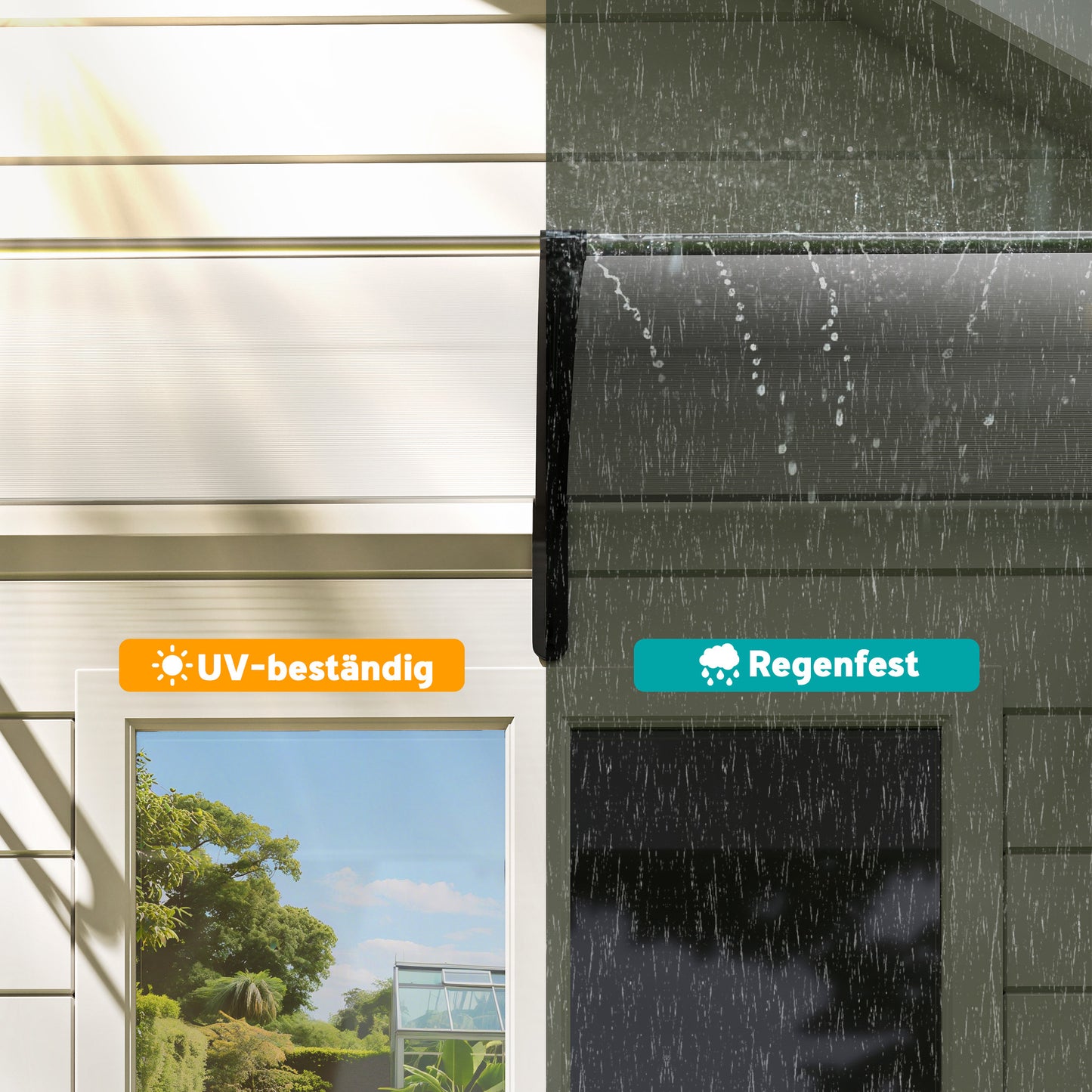 Transparante Overkapping – Deurkap – Zonnescherm – Regenkap – Raamoverkapping – UV-Bescherming – Weerbestendig Polycarbonaat 75x195x23 cm