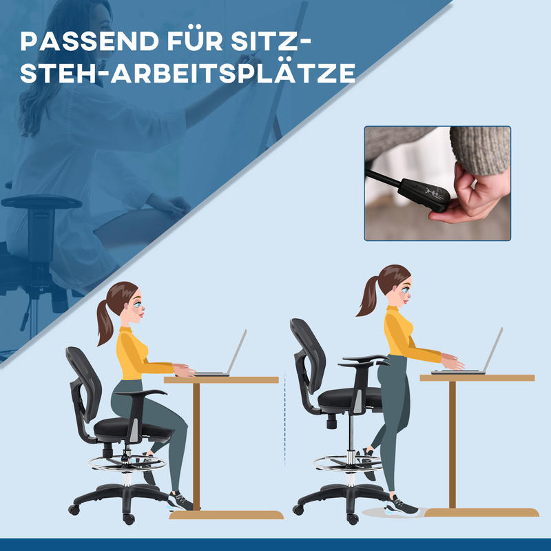 Ergonomische Bureaustoel – Office Chair – Ergonomische Stoel – Bureaustoel Voor Thuis – Draaistoel – Verstelbare Hoogte 59-115cm – Uitschuifbare Voetensteun – Ademend Mesh Rugleuning